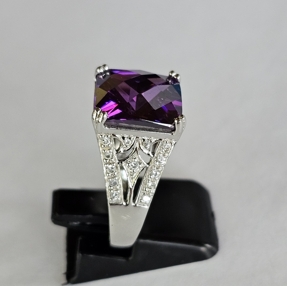 Ross Simons Checkerboard Cut Amethyst Ring Size 7 - Picture 14 of 17